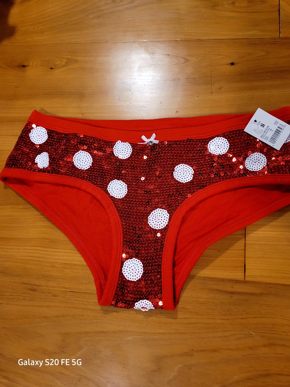 Sequin Hearts Red Polka Dot Sequin Bikini Panties